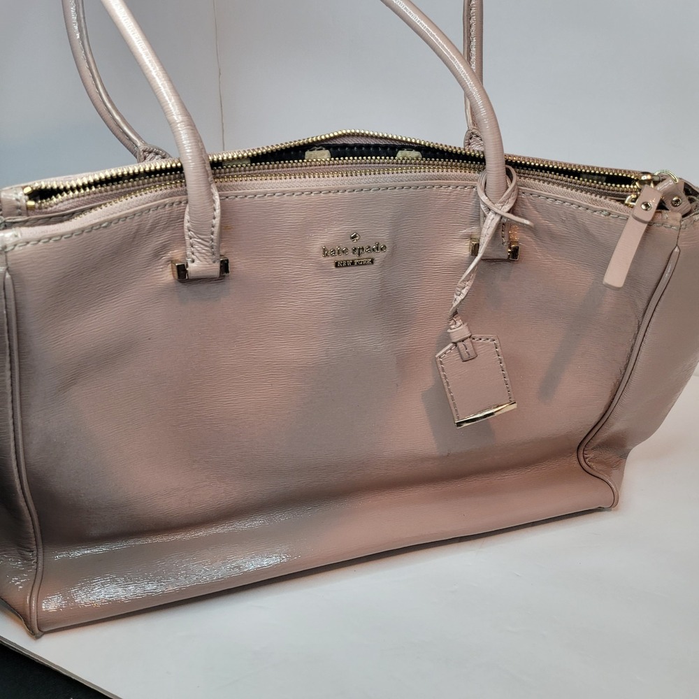 Kate Spade‎ Patent Textured Leather Tote Bag, Tan/Pinkish